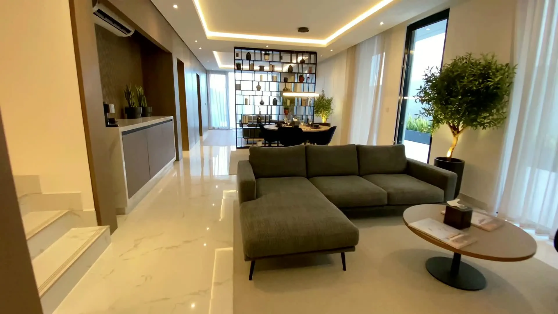 A contemporary, furnished property interior